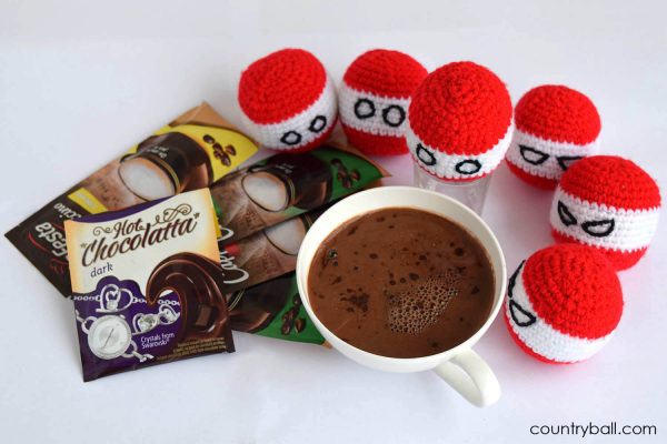 Austriaball Enjoying Hot Chocolate